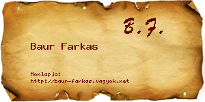 Baur Farkas névjegykártya